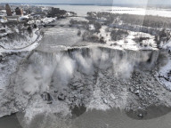 Partially frozen Niagara Falls
