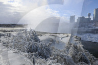 Partially frozen Niagara Falls