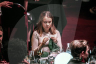 PEOPLE - Greta Thunberg haekelt waehrend der Preisverleihung der Swedish Heroes Gala 2022