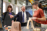 Sir Keir Starmer UCL East Visit in London, UK.