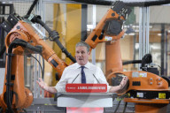 Sir Keir Starmer UCL East Visit in London, UK.