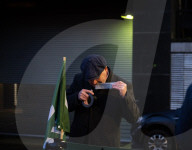 Mick Lynch leader of the RMT joins an official rail strike picket line outside Euston station, London, Great Britain 
6th January 2023
