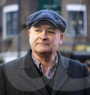 Mick Lynch leader of the RMT joins an official rail strike picket line outside Euston station, London, Great Britain 
6th January 2023