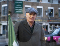 Mick Lynch leader of the RMT joins an official rail strike picket line outside Euston station, London, Great Britain 
6th January 2023