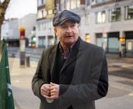 Mick Lynch leader of the RMT joins an official rail strike picket line outside Euston station, London, Great Britain 
6th January 2023