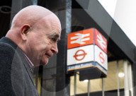 Mick Lynch leader of the RMT joins an official rail strike picket line outside Euston station, London, Great Britain 
6th January 2023