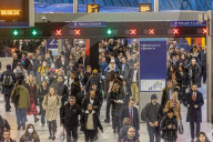 Commters go back to work as rail strikes stop, Waterloo Station, London