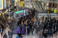 Commters go back to work as rail strikes stop, Waterloo Station, London