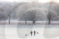 Floods, rain and snow in London, UK.