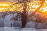 Floods, rain and snow in London, UK.