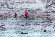 Floods, rain and snow in London, UK.