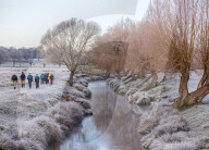 Floods, rain and snow in London, UK.