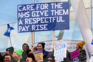 NHS Strike March from UCLH to Downing Street, London, UK