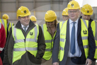 Defence Secretary Ben Wallace visits the Harland & Wolff shipyard in Belfast.