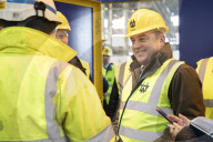 Defence Secretary Ben Wallace visits the Harland & Wolff shipyard in Belfast.