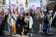 Trans rights rally in Whitehall, London, UK.