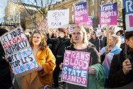 Trans rights rally in Whitehall, London, UK.