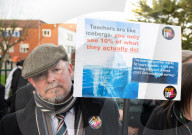 Dr Mary Bousted of the NEU on the picket line at Bishop Thomas Grant School, Streatham, London, UK. 