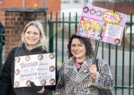 Dr Mary Bousted of the NEU on the picket line at Bishop Thomas Grant School, Streatham, London, UK. 