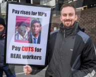 ASLEF Picket Line Euston in London, UK.