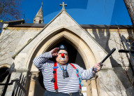 Grimaldi Clowns annual church service at All Saints Church, Haggerston, London, UK.