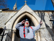 Grimaldi Clowns annual church service at All Saints Church, Haggerston, London, UK.