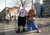 Grimaldi Clowns annual church service at All Saints Church, Haggerston, London, UK.
