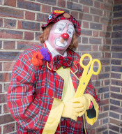 Grimaldi Clowns annual church service at All Saints Church, Haggerston, London, UK.