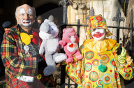 Grimaldi Clowns annual church service at All Saints Church, Haggerston, London, UK.