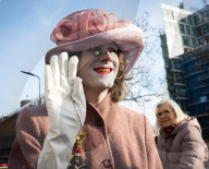 Grimaldi Clowns annual church service at All Saints Church, Haggerston, London, UK.