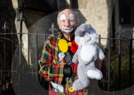 Grimaldi Clowns annual church service at All Saints Church, Haggerston, London, UK.