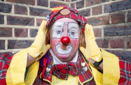 Grimaldi Clowns annual church service at All Saints Church, Haggerston, London, UK.