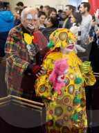 Grimaldi Clowns annual church service at All Saints Church, Haggerston, London, UK.