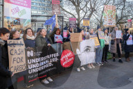 Nurses picket outside University College London hospital, London, UK