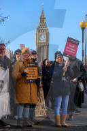 Nurses picket outside University College London hospital, London, UK