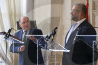 Foreign Secretary, James Cleverly and Defence Secretary, Ben Wallace at a joint press conference.