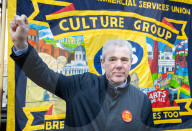 Members of the Public and Commercial Service union (PCS) and staff outside the British Museum, London, UK. 