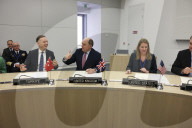 Defence Secretary Ben Wallace at a NATO Headquarters in Brussels.