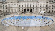 Whorled (Here After Here After Here) by Jitish Kallat at Somerset House, London, UK.
