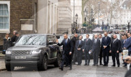 Prime Minister Rishi Sunak greets President of the Republic of Poland Andrzej Duda at the door of No 10 Downing Street, London