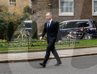 Prime Minister Rishi Sunak greets President of the Republic of Poland Andrzej Duda at the door of No 10 Downing Street, London