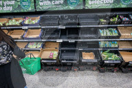 Empty shelves in the fruit and veg aisles in London, UK