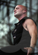 DENVERJUNE 21:Vocalist David Draiman of the Heavy Metal band Disturbed performs in concert June 21, 2001 at Mile High Stadium in Denver, CO.