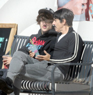 PREMIUM EXCLUSIVE Anthony Kiedis Bonds With Son Everly Over Smoothies In Malibu