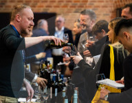 Enotria & Coe annual portfolio tasting wines & spirits from over 200 producers at The Brewery, London, UK.
