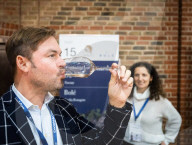 Enotria & Coe annual portfolio tasting wines & spirits from over 200 producers at The Brewery, London, UK.