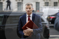 Ministers arrives in Whitehall, Central London, UK.