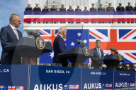 The UK, Australian and US leaders hold a press conference