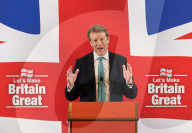 Reform UK party press conference in Westminster, London, UK.