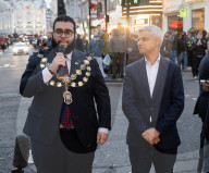 Ramadan lights switch on, Coventry Street, London, UK.
